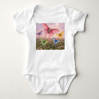 Floral and moth one infant t baby bodysuit