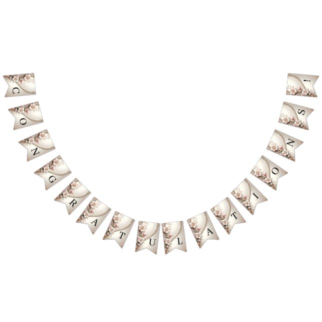 Floral and Pearl Embellishments Bunting Flag (All)