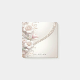 Floral and Pearl Embellishments Post it Notes