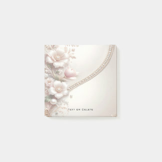 Floral and Pearl Embellishments Post it Notes