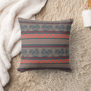 Floral and Stripes Cushion