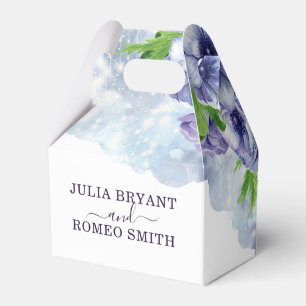 Floral Anemone Purple Wedding Thank you Favour Box