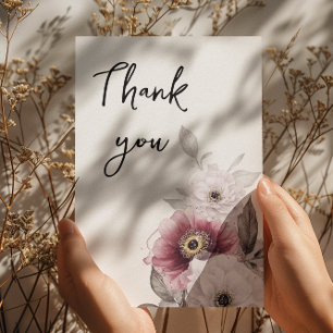Floral Anemones Baby Shower Thank You Card