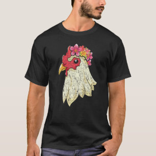 Floral Animal Farm Animal Farmer Bird Flower Chic T-Shirt