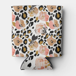 Floral, animal print, seamless pattern. can cooler
