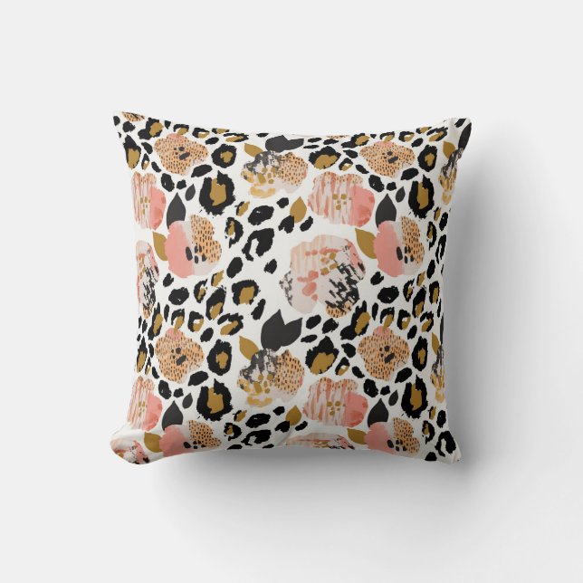 Floral, animal print, seamless pattern. cushion (Front)