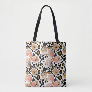 Floral, animal print, seamless pattern. tote bag