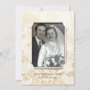 Floral anniversary party photo frame invitation