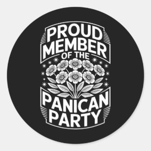 Floral Anti Trump Panican Party Classic Round Sticker