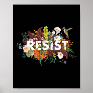 Floral Anti Trump Political Protest  Poster
