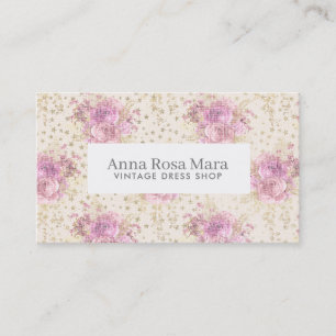 *~* Floral Antique Victorian Rose Vintage Linen Business Card