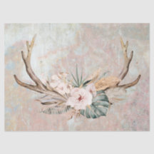 Floral Antler Decoupage Tissue Paper