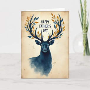 Floral Antler Fathers Day Card