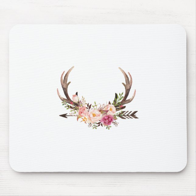 Floral antlers mouse pad (Front)