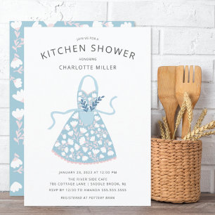Floral Apron Kitchen Bridal Shower Invitation