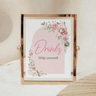 Floral Arch Baby in Bloom Baby Shower Drinks Poster