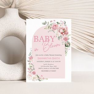 Floral Arch Baby in Bloom Baby Shower Invitation