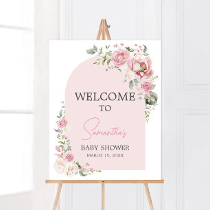 Floral Arch Baby in Bloom Baby Shower Welcome Poster