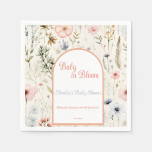 Floral Arch Design Baby in Bloom Baby Shower Napkin