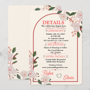Floral Arch Editable Wedding Details Card