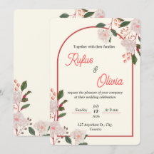 Floral Arch Editable Wedding Invitation Template