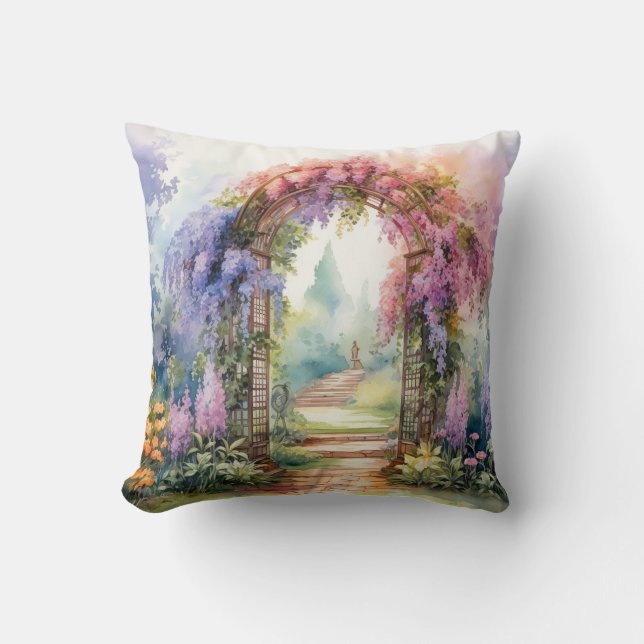 Floral Arch Landscape Cushion (Front)