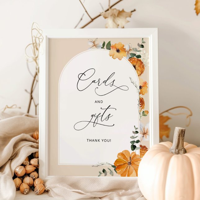Floral arch orange fall Cards and gifts  Poster (Creator Uploaded)