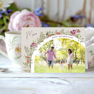 Floral Arch Photo Happy Mother's Day Mama Card