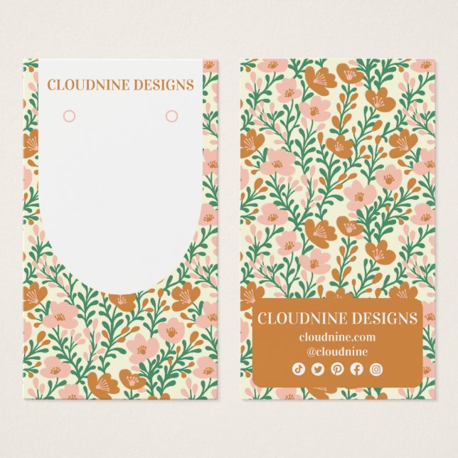 Floral Arch Pink GreenEarring Jewellery Display Ca (Front & Back)