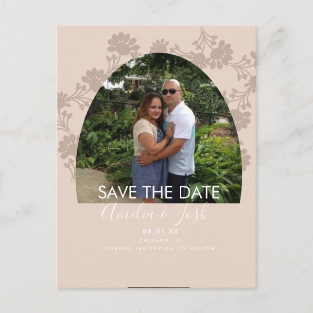Floral Arch Save the Date Photo Postcard (Front)