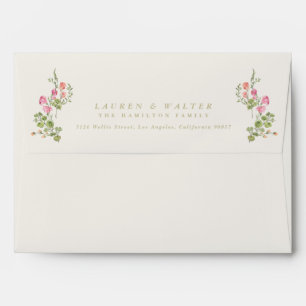 floral arch spring garden birth announcement envelope
