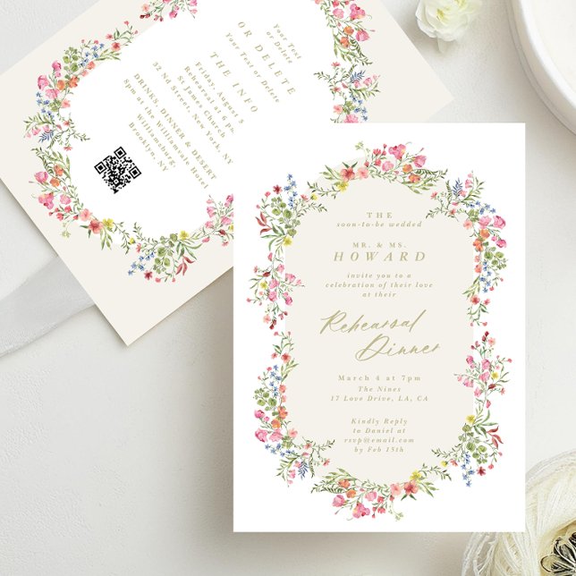 floral arch spring wedding RSVP Rehearsal Dinner Invitation (Creator Uploaded)