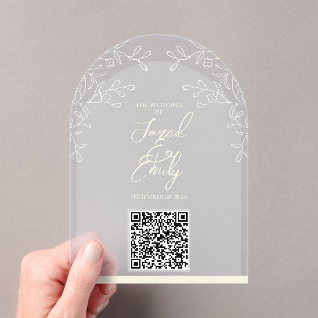 Floral Arch Style Wedding Invitation QR Code (Insitu (Handheld))
