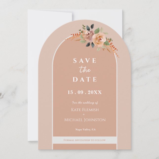 Floral Arch Wedding Invitation (Front)