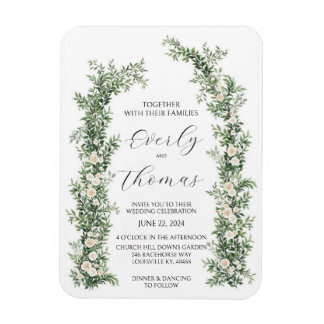 Floral Arch Wedding Invitations Magnet