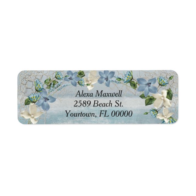 Floral Arch with Nautical Net Return Address Label (Front)