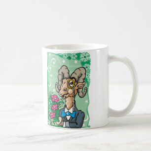 Floral Aries with Monocle and Bow tie Coffee Mug