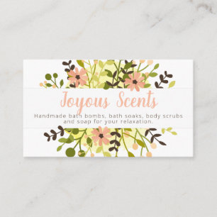Floral Arrangement Bath Bomb Soak Scrub Soap Business Card