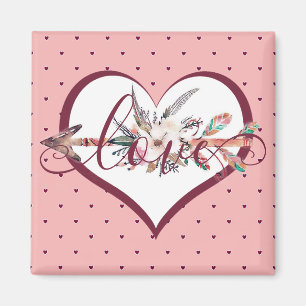 Floral arrow valentine magnet