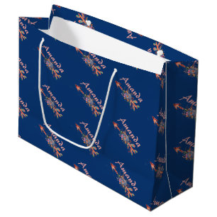 Floral arrows personalised large gift bag