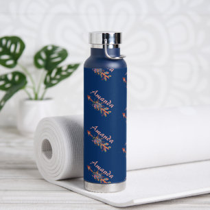 Floral arrows personalised   water bottle