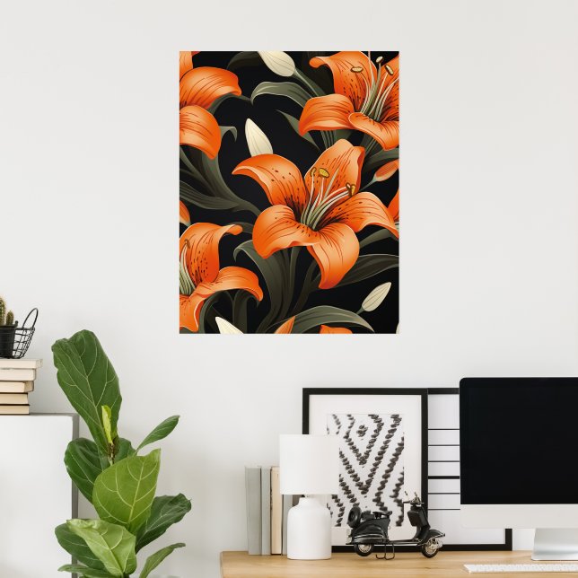 FLORAL ART #1 POSTER (Home Office)