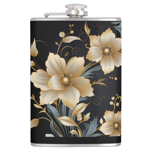 FLORAL ART #2 HIP FLASK (Front)