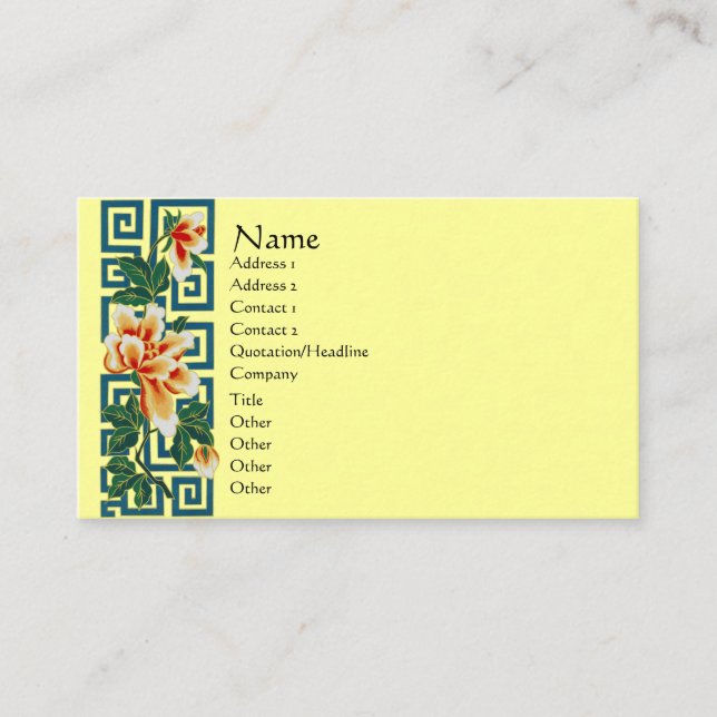 Floral Art Border Business Card (Front)