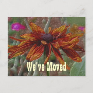 Floral Art Daisy Moving New Address Postcard
