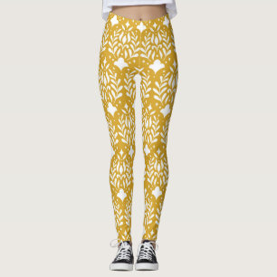 Floral Art Deco: Modern Damask Leggings