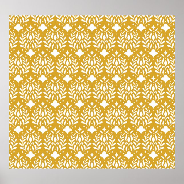 Floral Art Deco: Modern Damask Poster (Front)