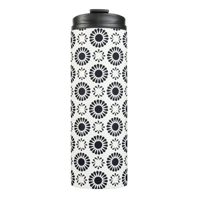 Floral Art Deco Pattern Thermal Tumbler (Front)