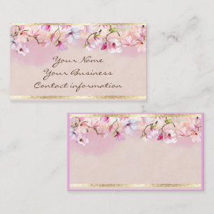 Floral art design with simulated glitter elegant business card