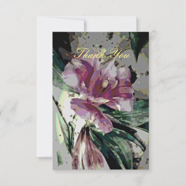 Floral Art Flat Thank You Card (Front)